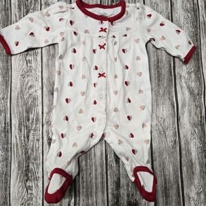 Carter's Baby Heart Print Footed Pajamas